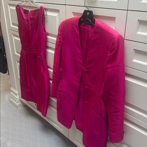 Donna Karan New York cocktail suit in fuschia.